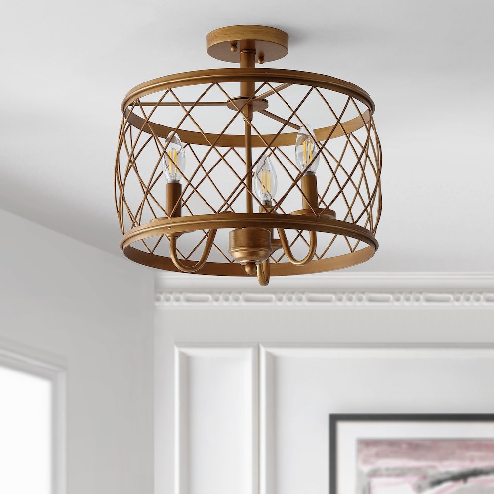 Eleanor Metal Led Semi Flush Mount Ceiling Light. Picture 6