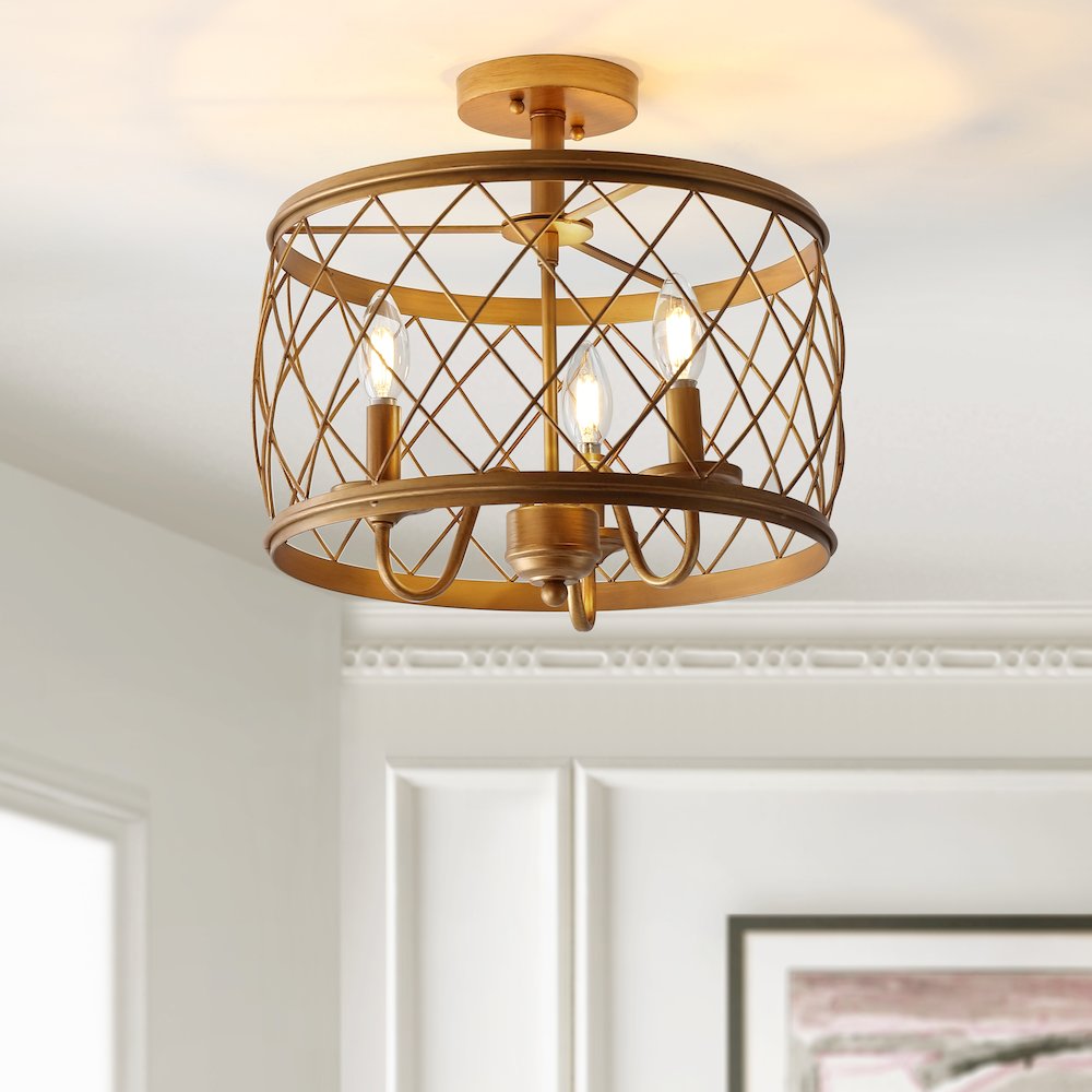 Eleanor Metal Led Semi Flush Mount Ceiling Light. Picture 5