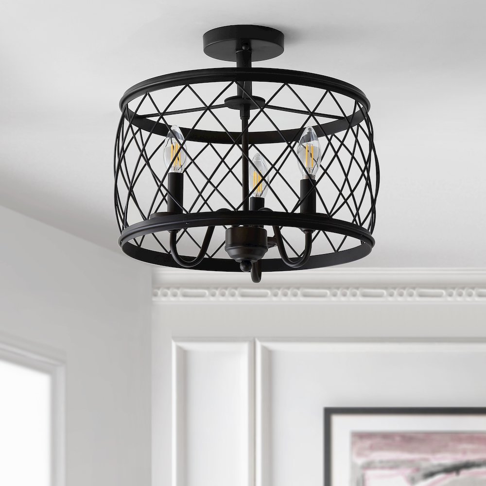 Eleanor Metal Led Semi Flush Mount Ceiling Light. Picture 6