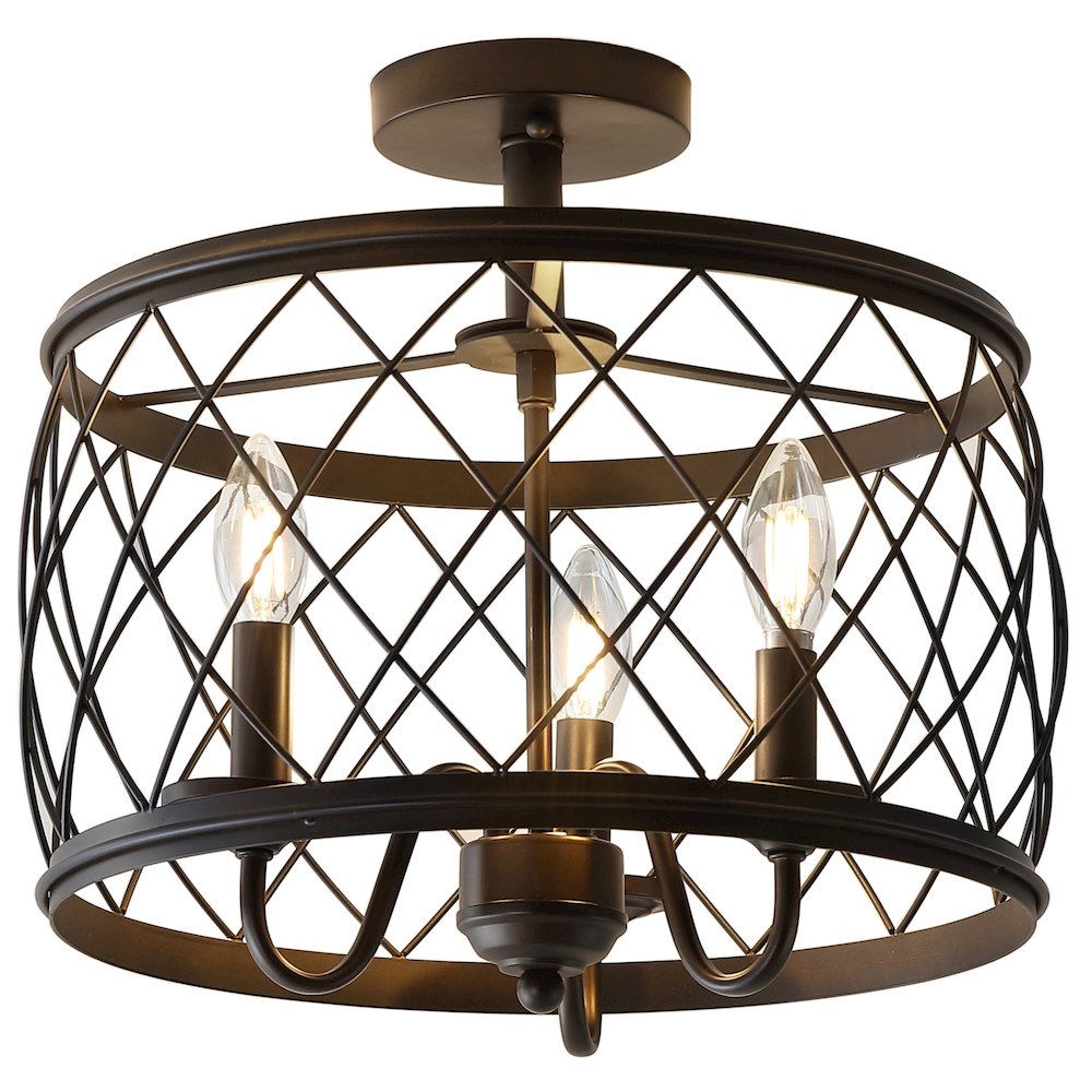 Eleanor Metal Led Semi Flush Mount Ceiling Light. Picture 1