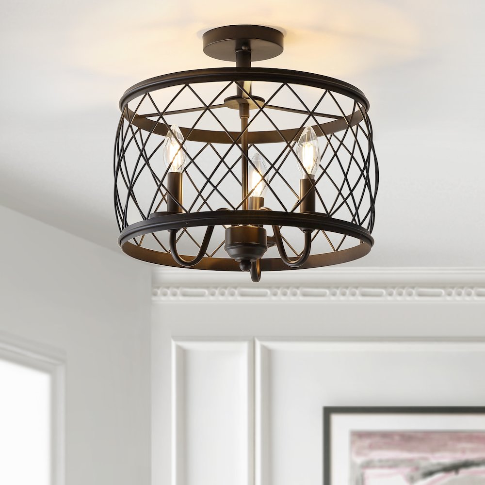 Eleanor Metal Led Semi Flush Mount Ceiling Light. Picture 5