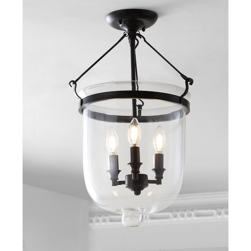 Charlotte Metal/Glass Led Semi Flush Mount. Picture 7