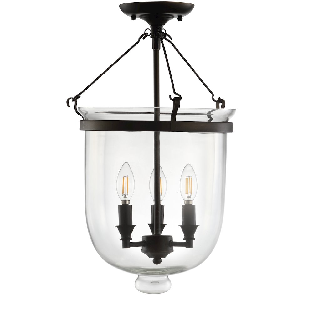 Charlotte Metal/Glass Led Semi Flush Mount. Picture 2
