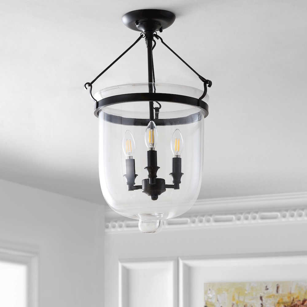 Charlotte Metal/Glass Led Semi Flush Mount. Picture 6