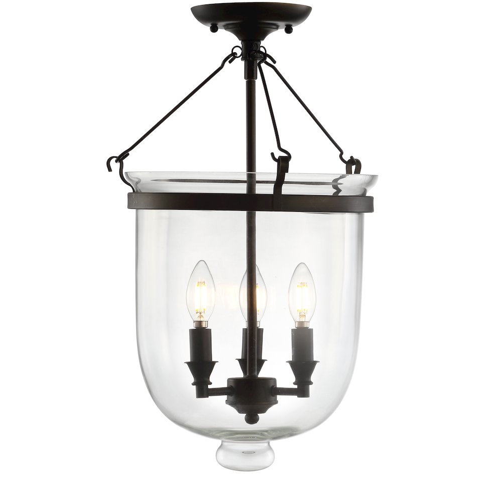 Charlotte Metal/Glass Led Semi Flush Mount. Picture 1