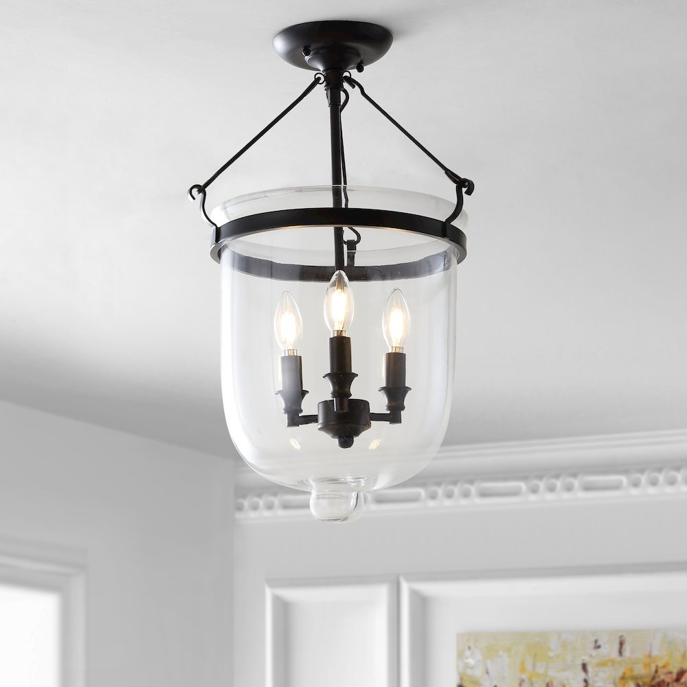 Charlotte Metal/Glass Led Semi Flush Mount. Picture 5
