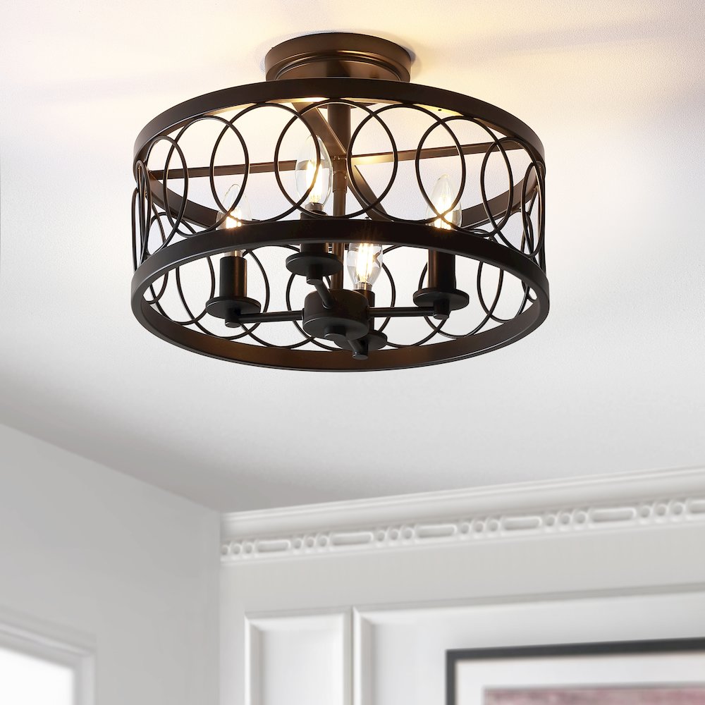 Sylvain Metal Led Semi Flush Mount. Picture 5