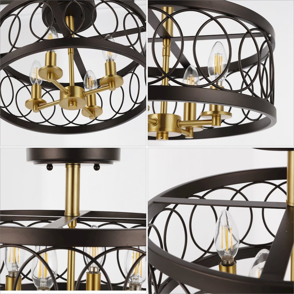 Sylvain Metal Led Semi-Flush Mount. Picture 4