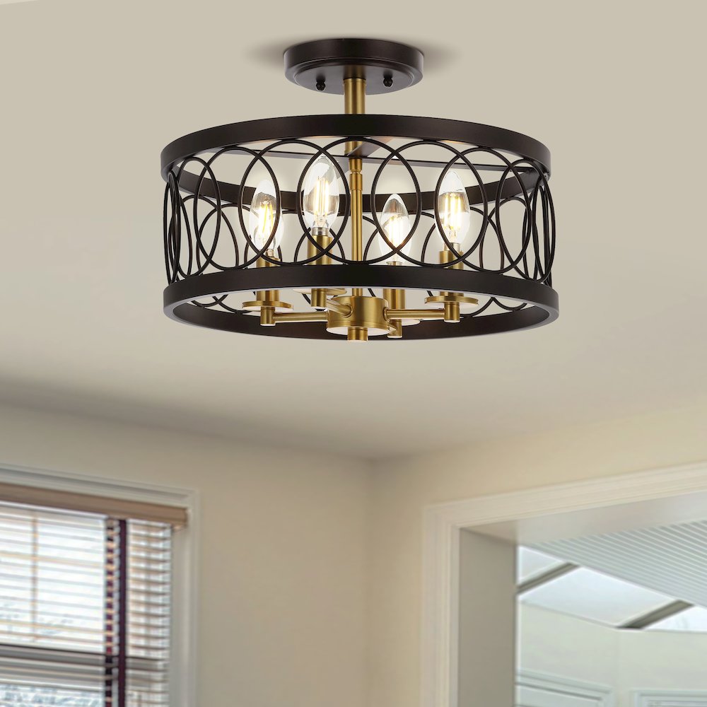 Sylvain Metal Led Semi-Flush Mount. Picture 1