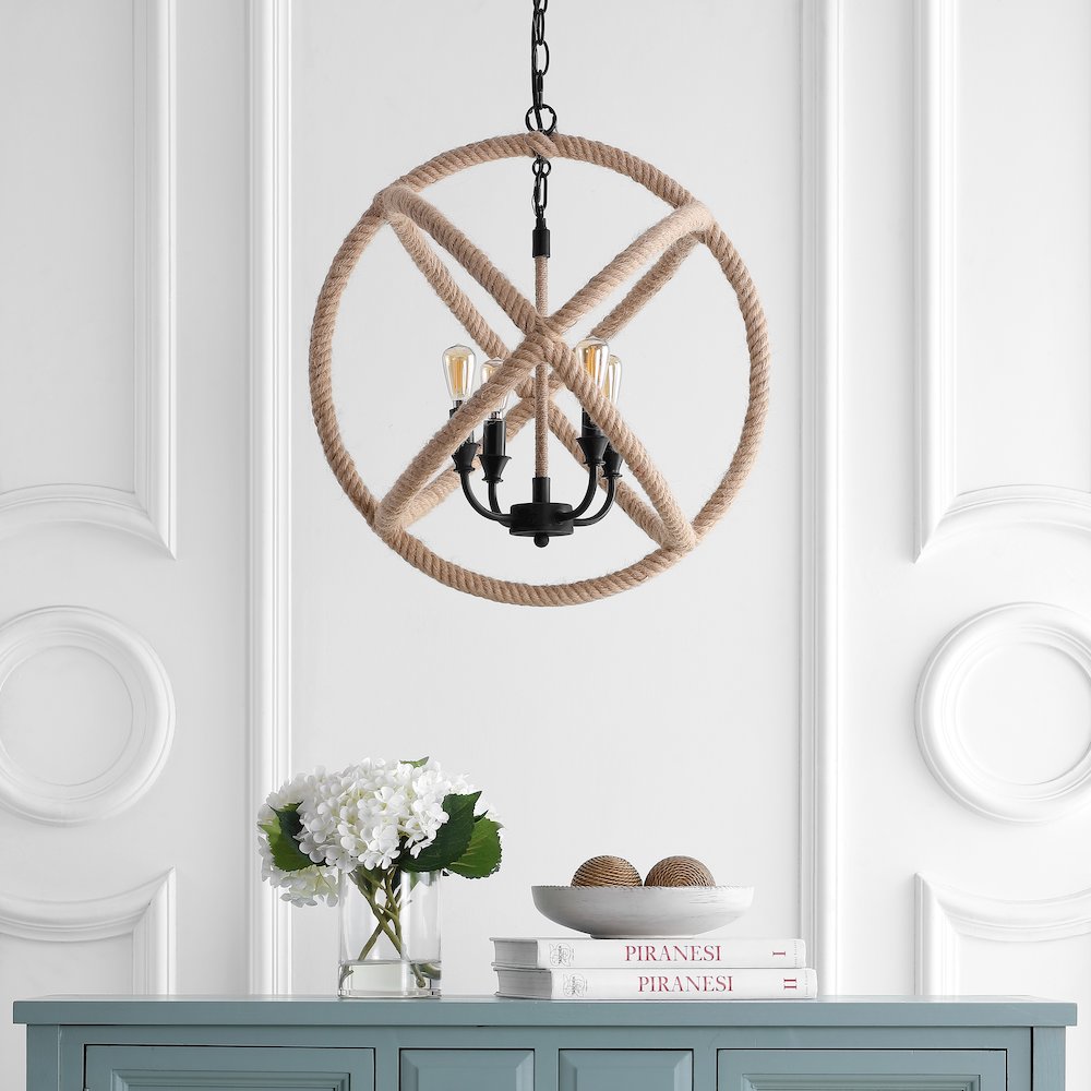 Soka Adjustable Globe Metalrope Led Pendant. Picture 8