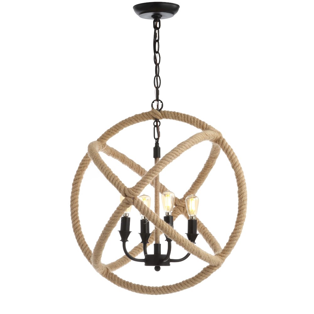 Soka Adjustable Globe Metalrope Led Pendant. Picture 1