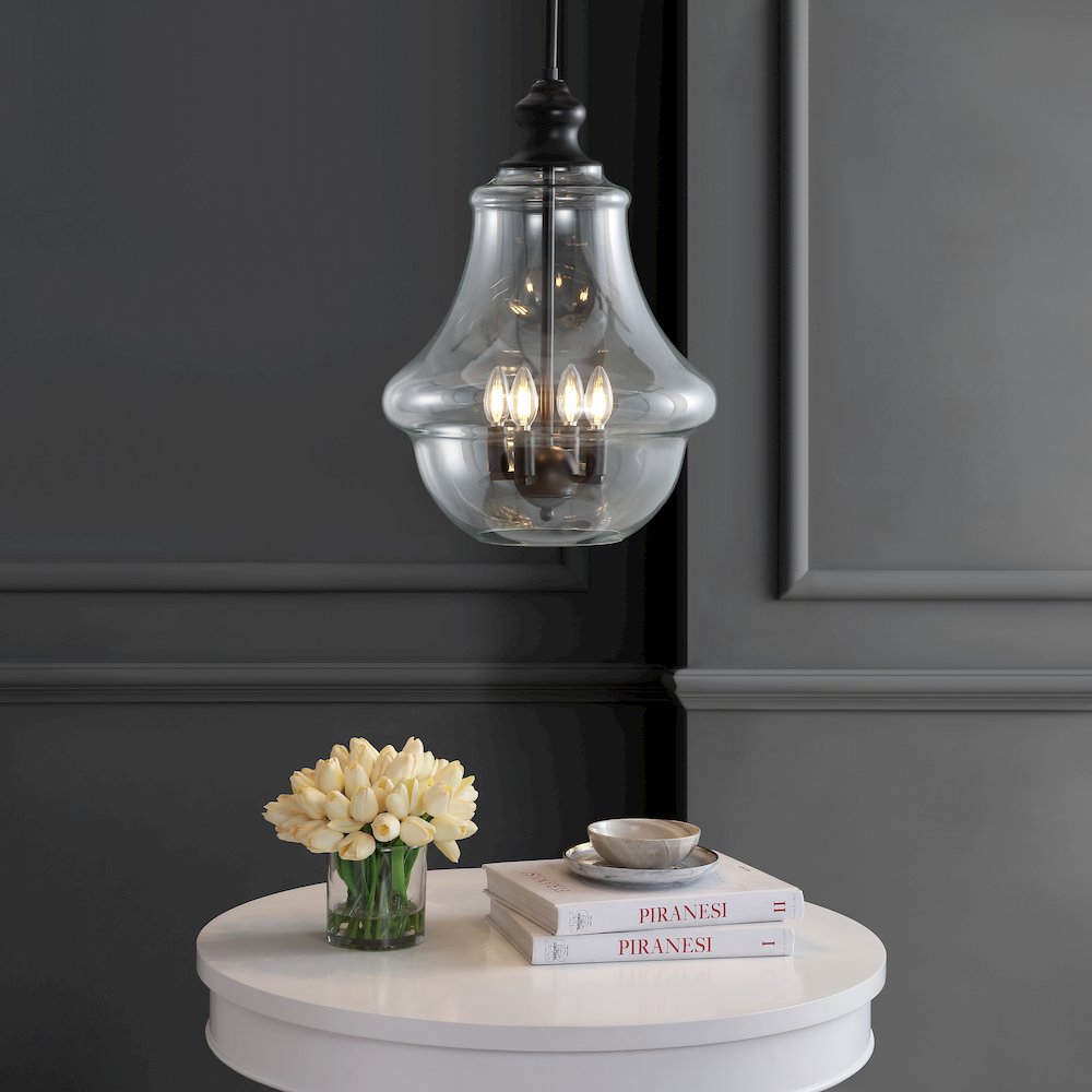Adam Adjustable Metal/Glass Led Pendant. Picture 7