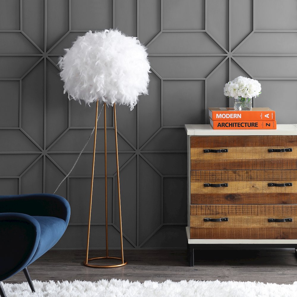 Stork Feather Metal Led Floor Lamp. Picture 8