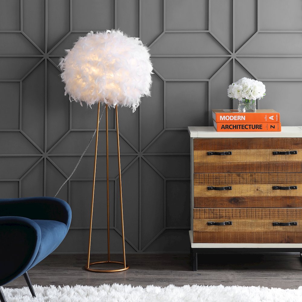 Stork Feather Metal Led Floor Lamp. Picture 7