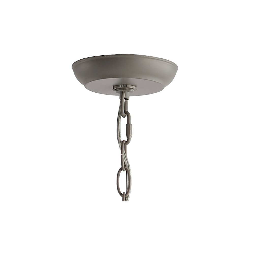 Rustica Adjustable Greige Metal/Wood Bead Led Chandelier. Picture 4