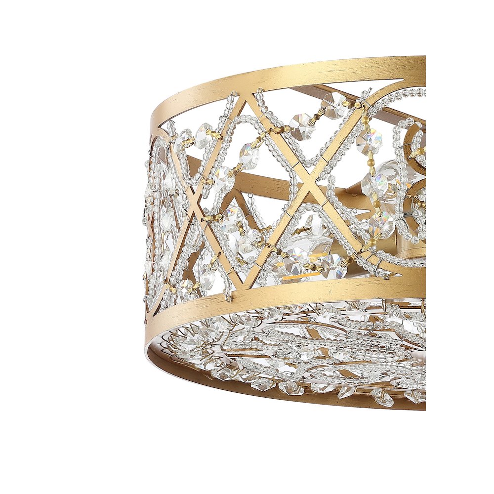 Leila Ironcrystal Modern Glam Led Flush Mount. Picture 3