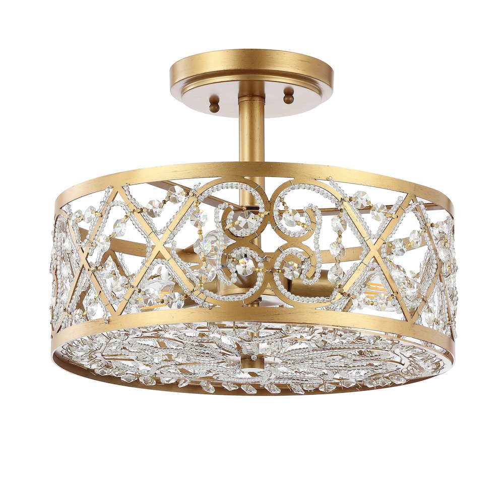 Leila Ironcrystal Modern Glam Led Flush Mount. Picture 2
