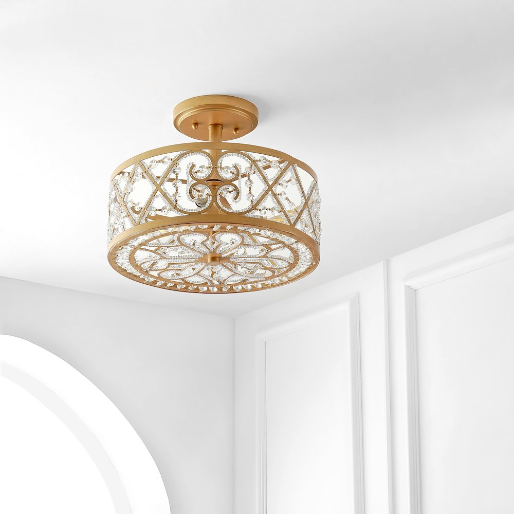 Leila Ironcrystal Modern Glam Led Flush Mount. Picture 8