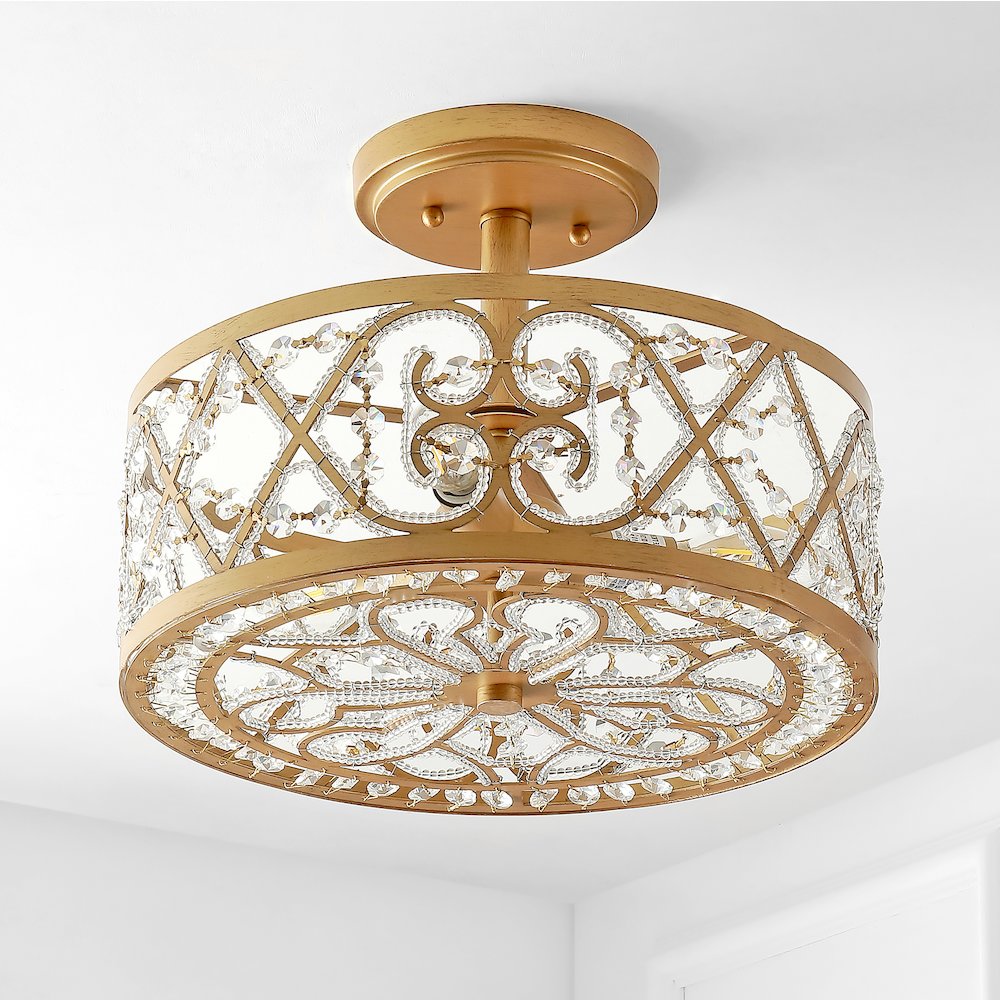 Leila Ironcrystal Modern Glam Led Flush Mount. Picture 6