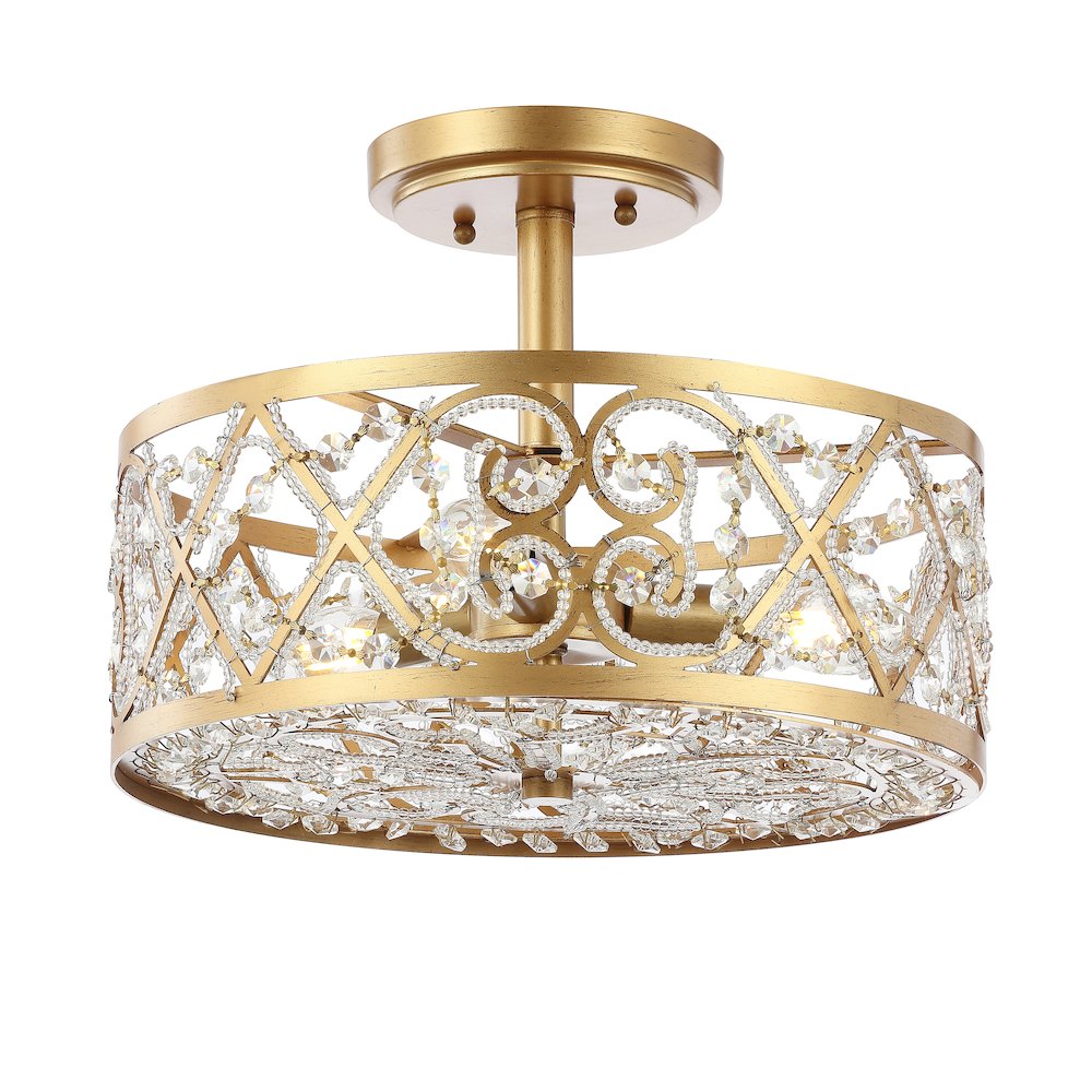 Leila Ironcrystal Modern Glam Led Flush Mount. Picture 1