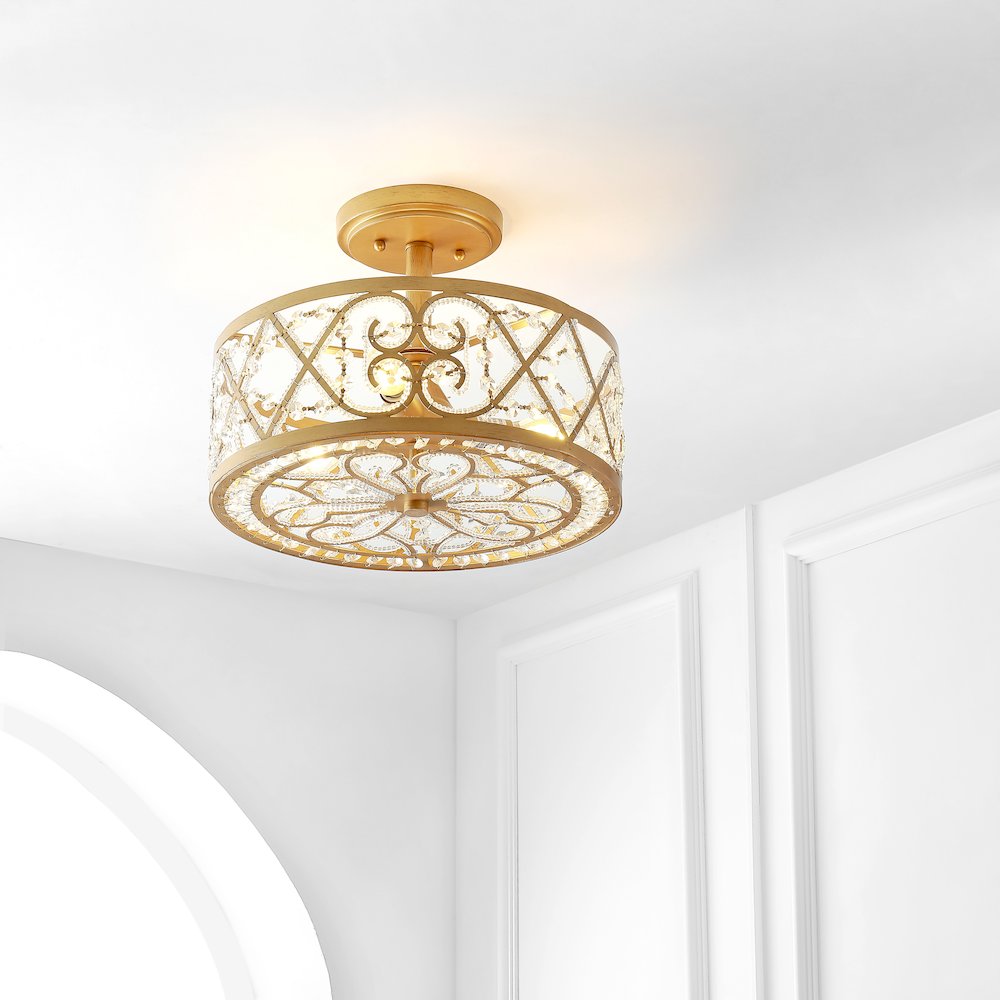 Leila Ironcrystal Modern Glam Led Flush Mount. Picture 7