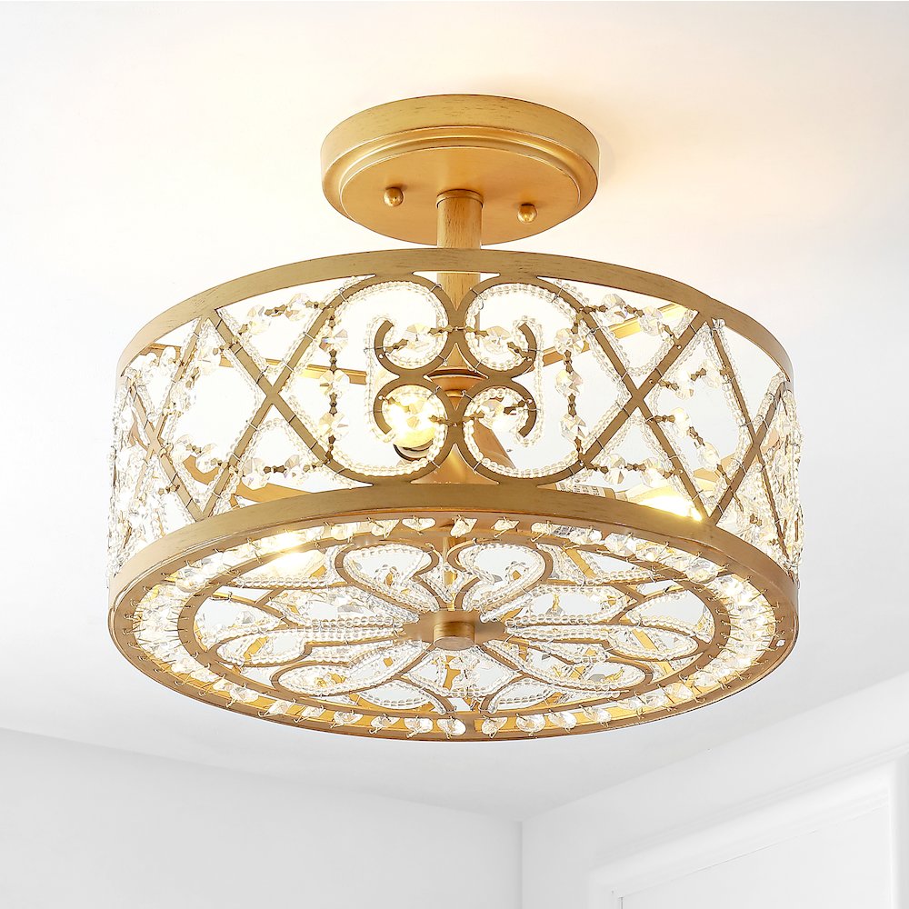Leila Ironcrystal Modern Glam Led Flush Mount. Picture 5