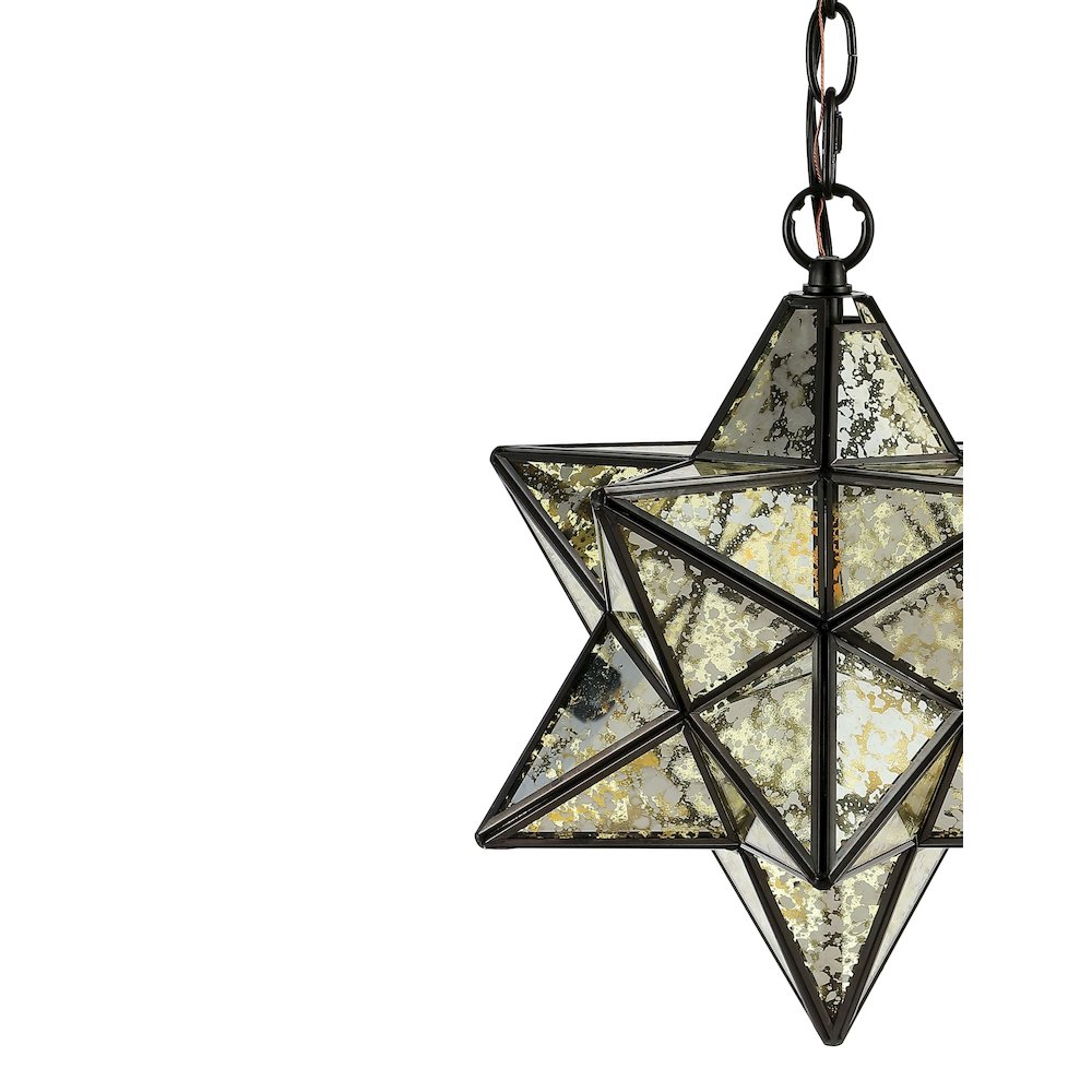 Stella Moravian Star Metal/Clear Glass Led Pendant. Picture 3