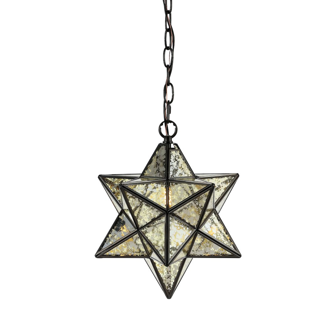 Stella Moravian Star Metal/Clear Glass Led Pendant. Picture 8