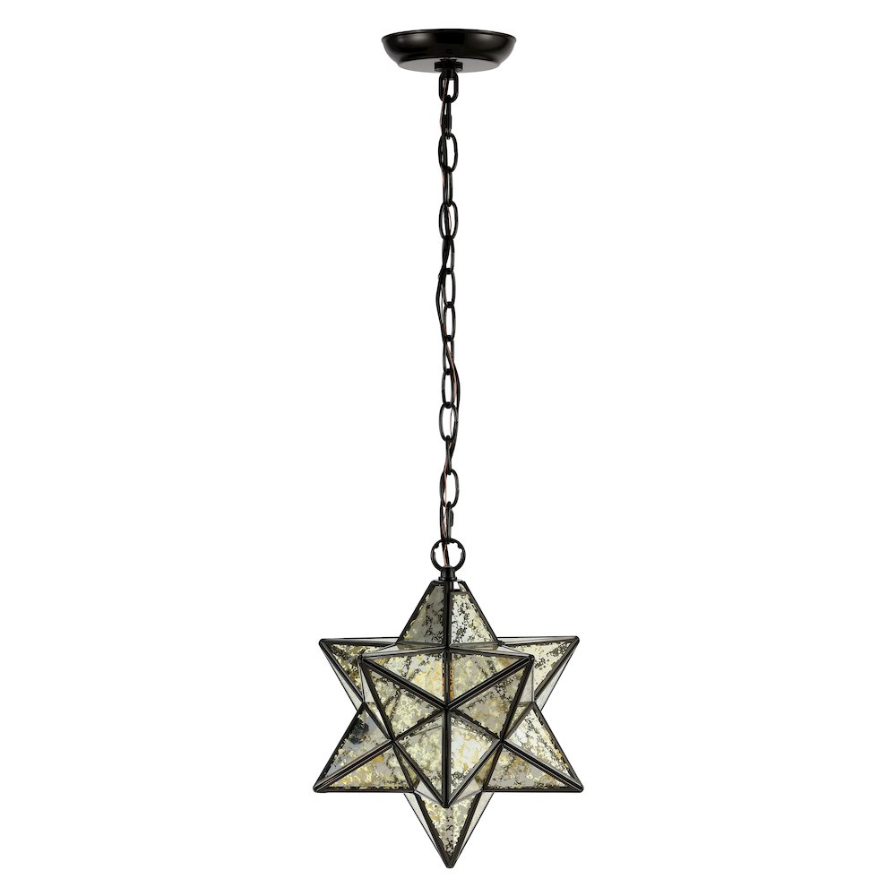 Stella Moravian Star Metal/Clear Glass Led Pendant. Picture 2