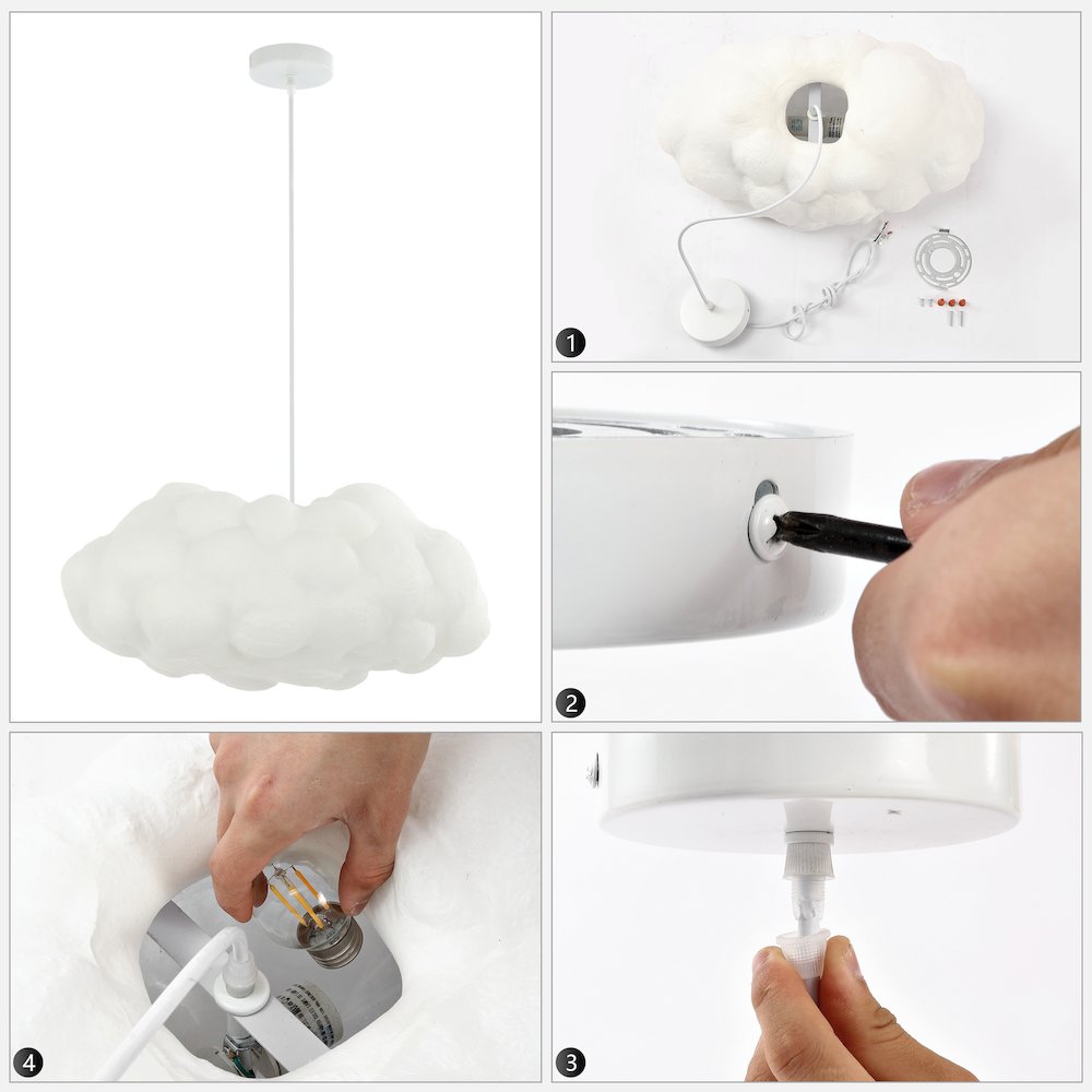Zephyr Modern Contemporary Silk Led Cloud Pendant. Picture 11