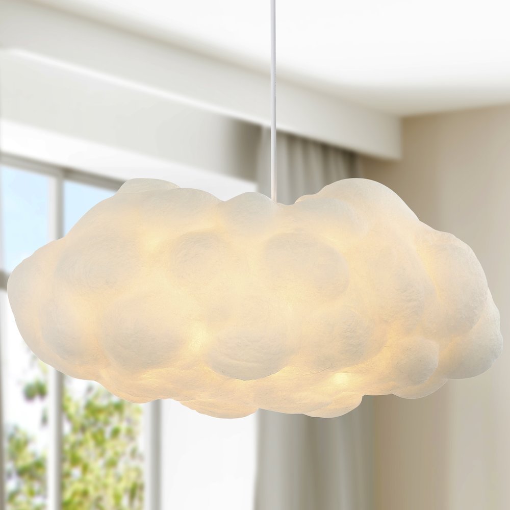 Zephyr Modern Contemporary Silk Led Cloud Pendant. Picture 8