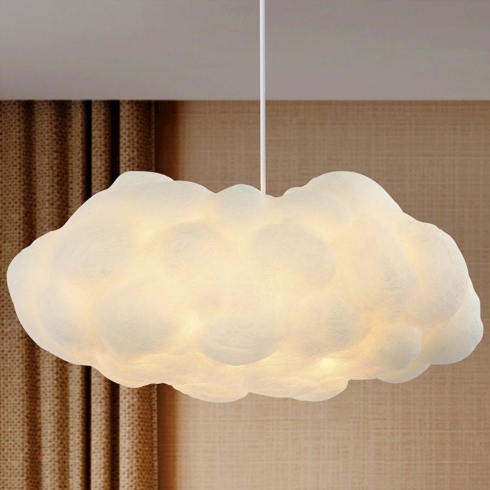 Zephyr Modern Contemporary Silk Led Cloud Pendant. Picture 9