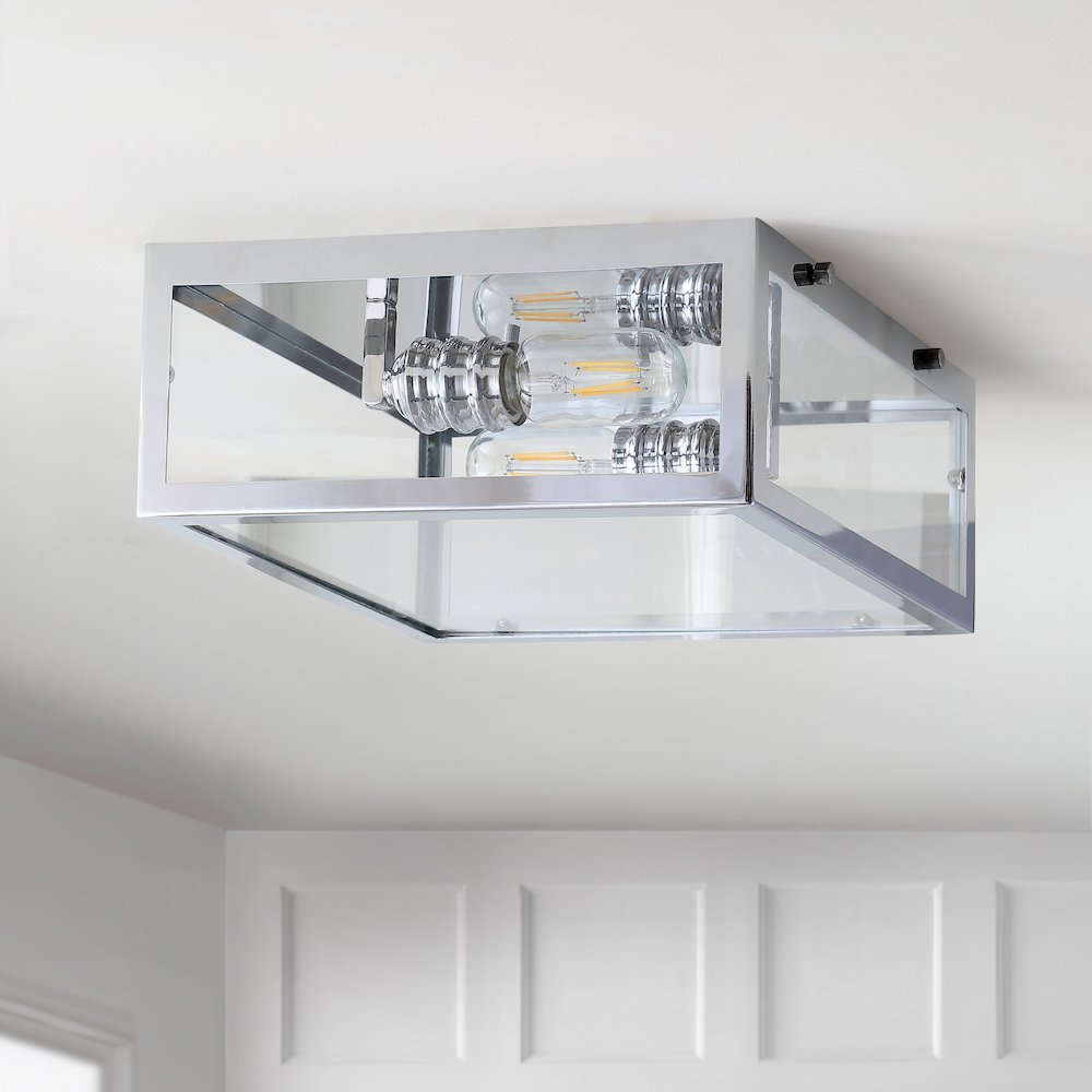 Grayson Metal/Glass Led Flush Mount. Picture 5