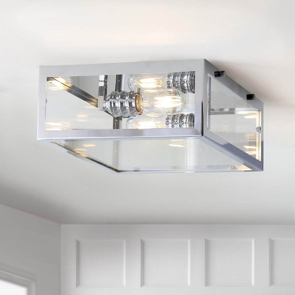 Grayson Metal/Glass Led Flush Mount. Picture 4