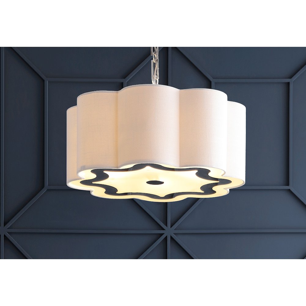 Coquille Adjustable Scalloped Shade Metal Led Pendant. Picture 11