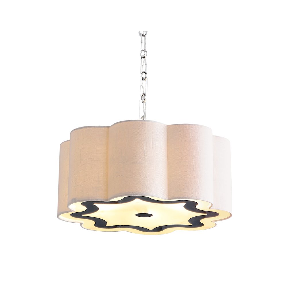 Coquille Adjustable Scalloped Shade Metal Led Pendant. Picture 10
