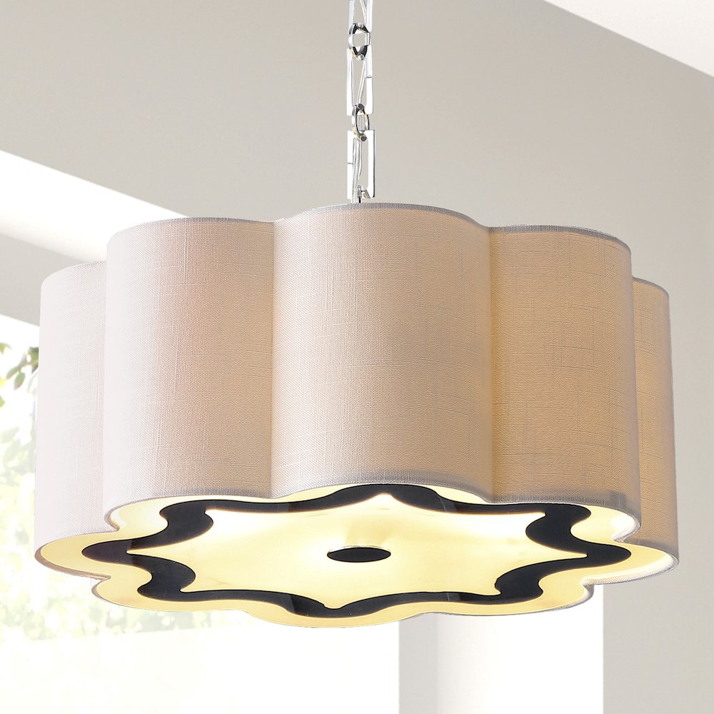 Coquille Adjustable Scalloped Shade Metal Led Pendant. Picture 12