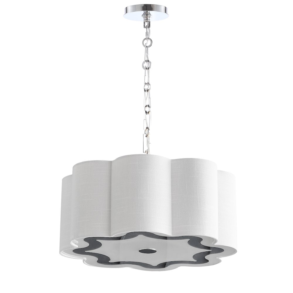 Coquille Adjustable Scalloped Shade Metal Led Pendant. Picture 2