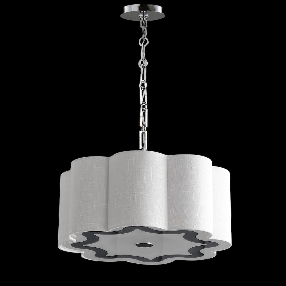 Coquille Adjustable Scalloped Shade Metal Led Pendant. Picture 4