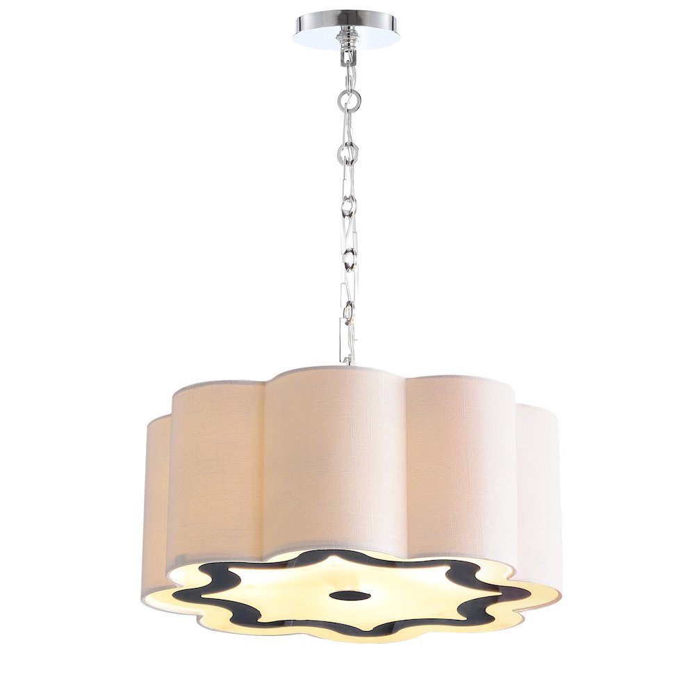 Coquille Adjustable Scalloped Shade Metal Led Pendant. Picture 1