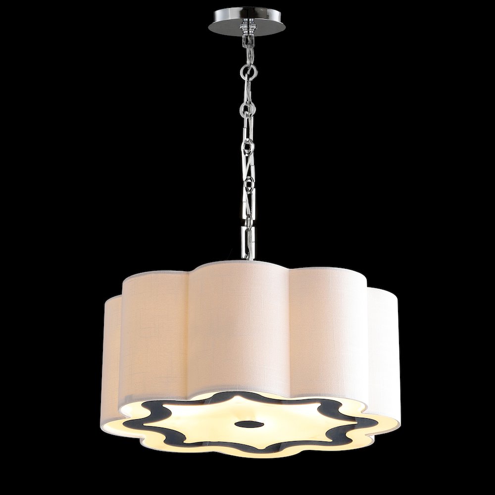 Coquille Adjustable Scalloped Shade Metal Led Pendant. Picture 3
