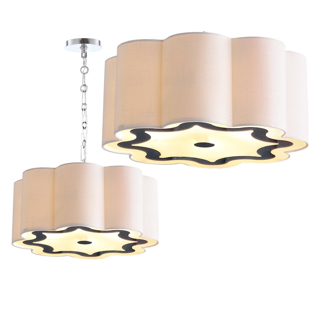 Coquille Adjustable Scalloped Shade Metal Led Pendant. Picture 9