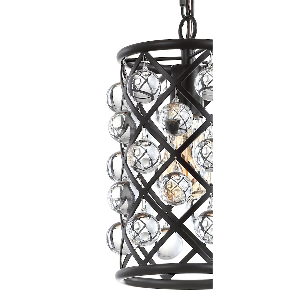 Gabrielle Crystal/Metal Led Pendant. Picture 3