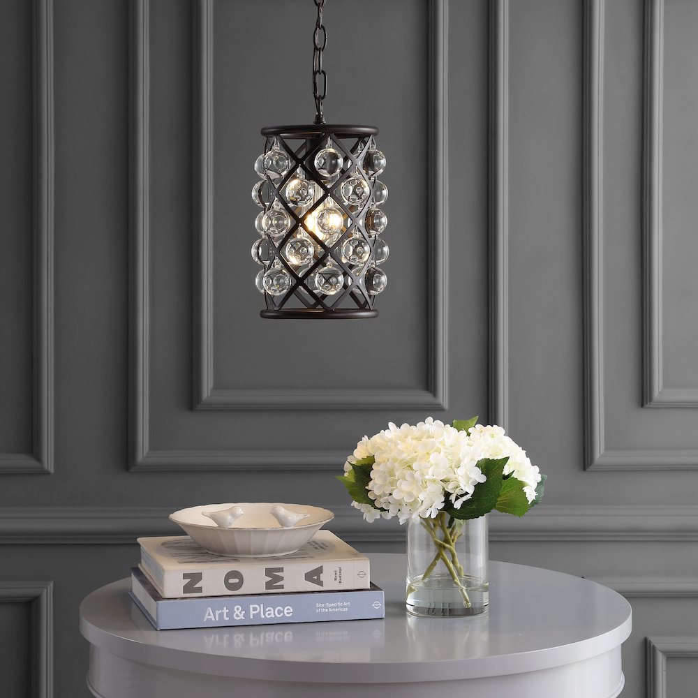 Gabrielle Crystal/Metal Led Pendant. Picture 6