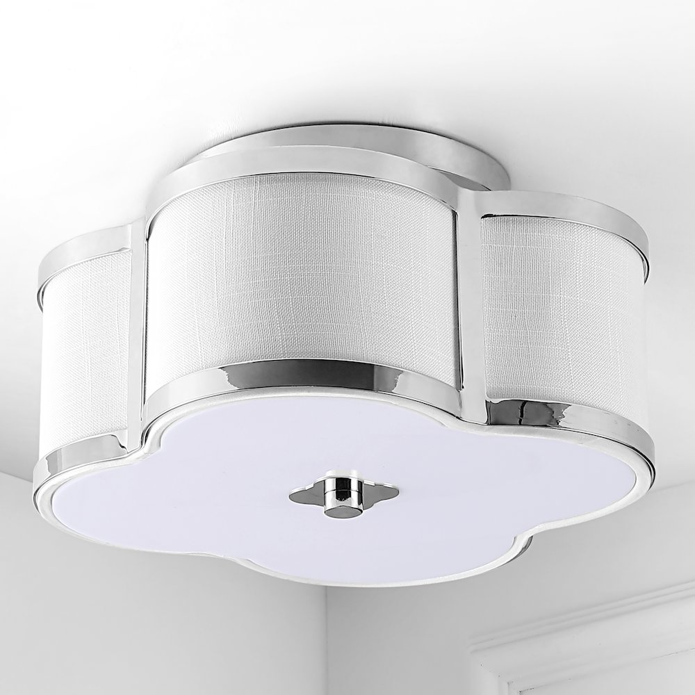 Quatrefoil Scalloped Shade Metal Classic Glam Led Flush Mount. Picture 5