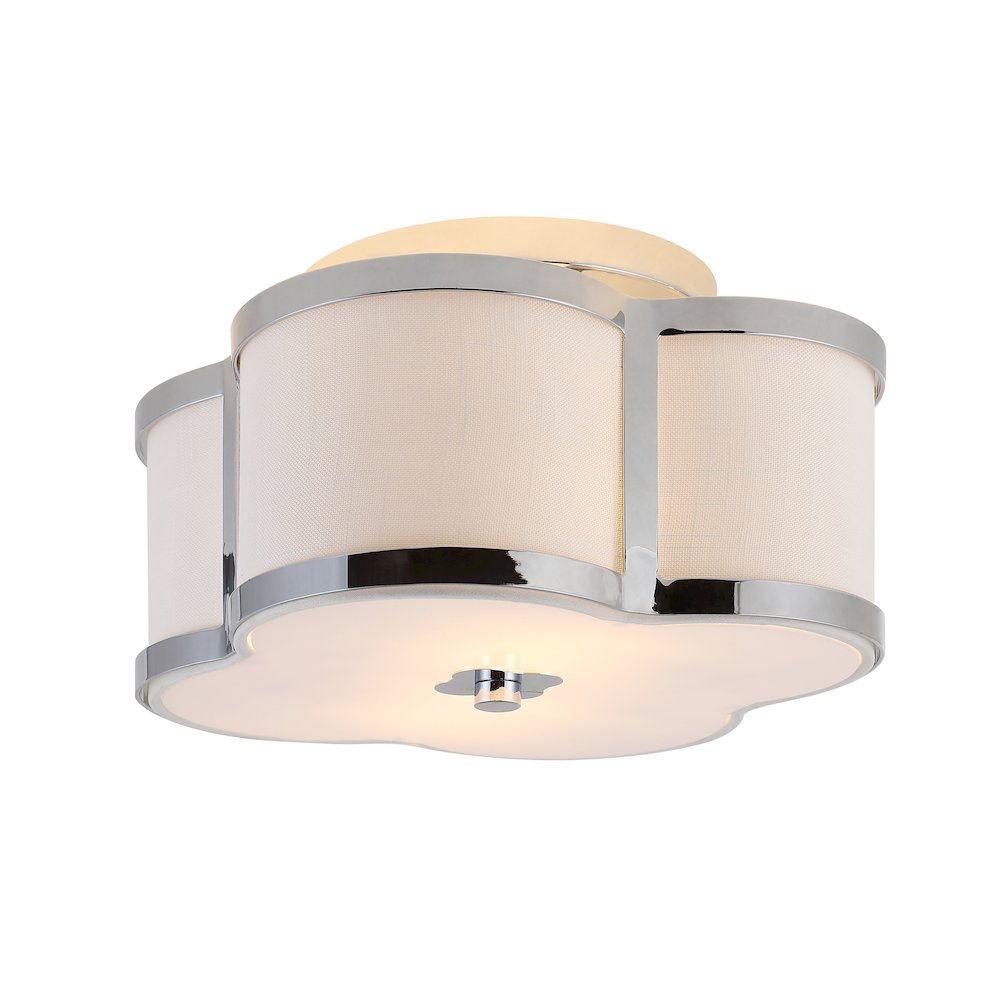 Quatrefoil Scalloped Shade Metal Classic Glam Led Flush Mount. Picture 1