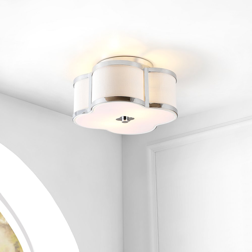 Quatrefoil Scalloped Shade Metal Classic Glam Led Flush Mount. Picture 6