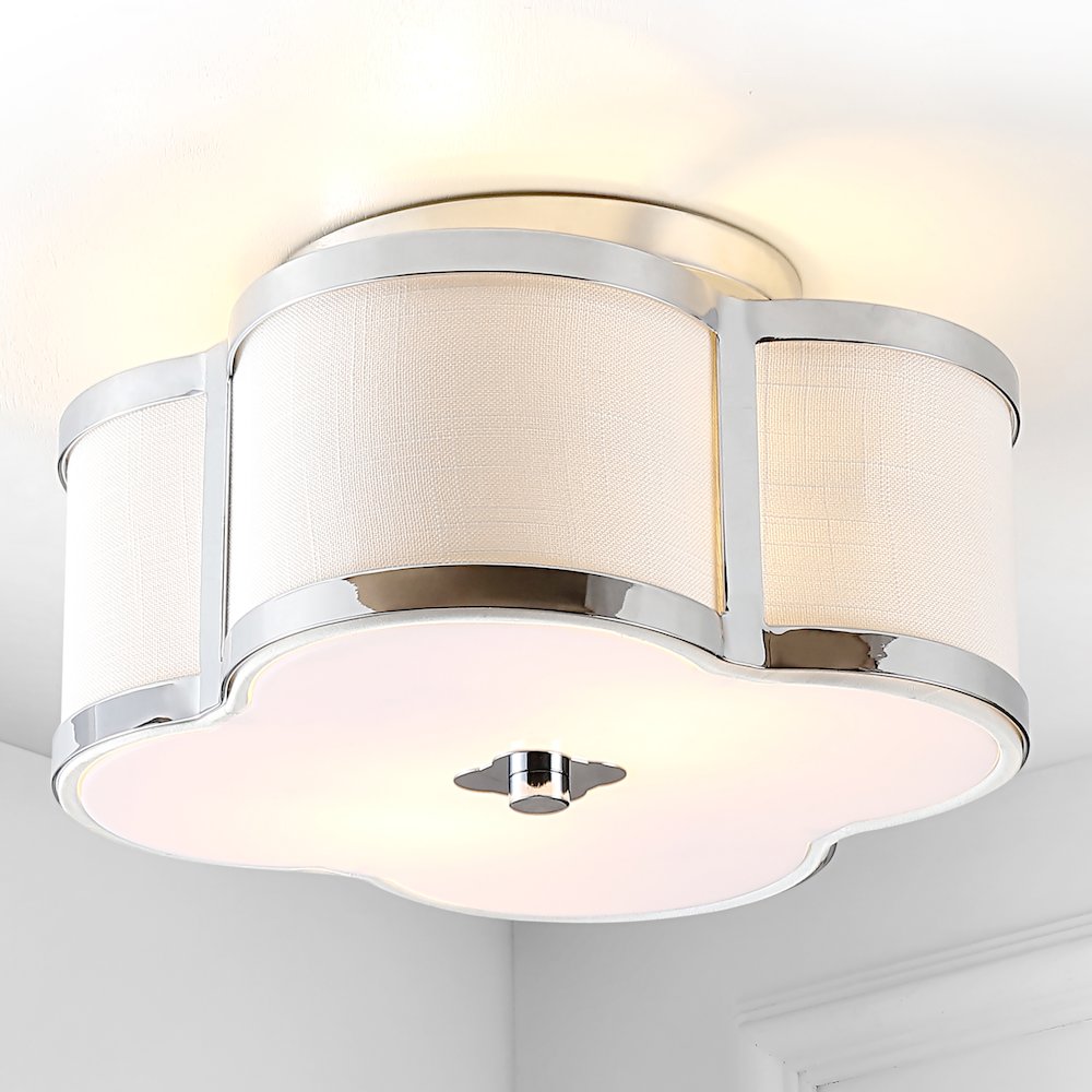 Quatrefoil Scalloped Shade Metal Classic Glam Led Flush Mount. Picture 4