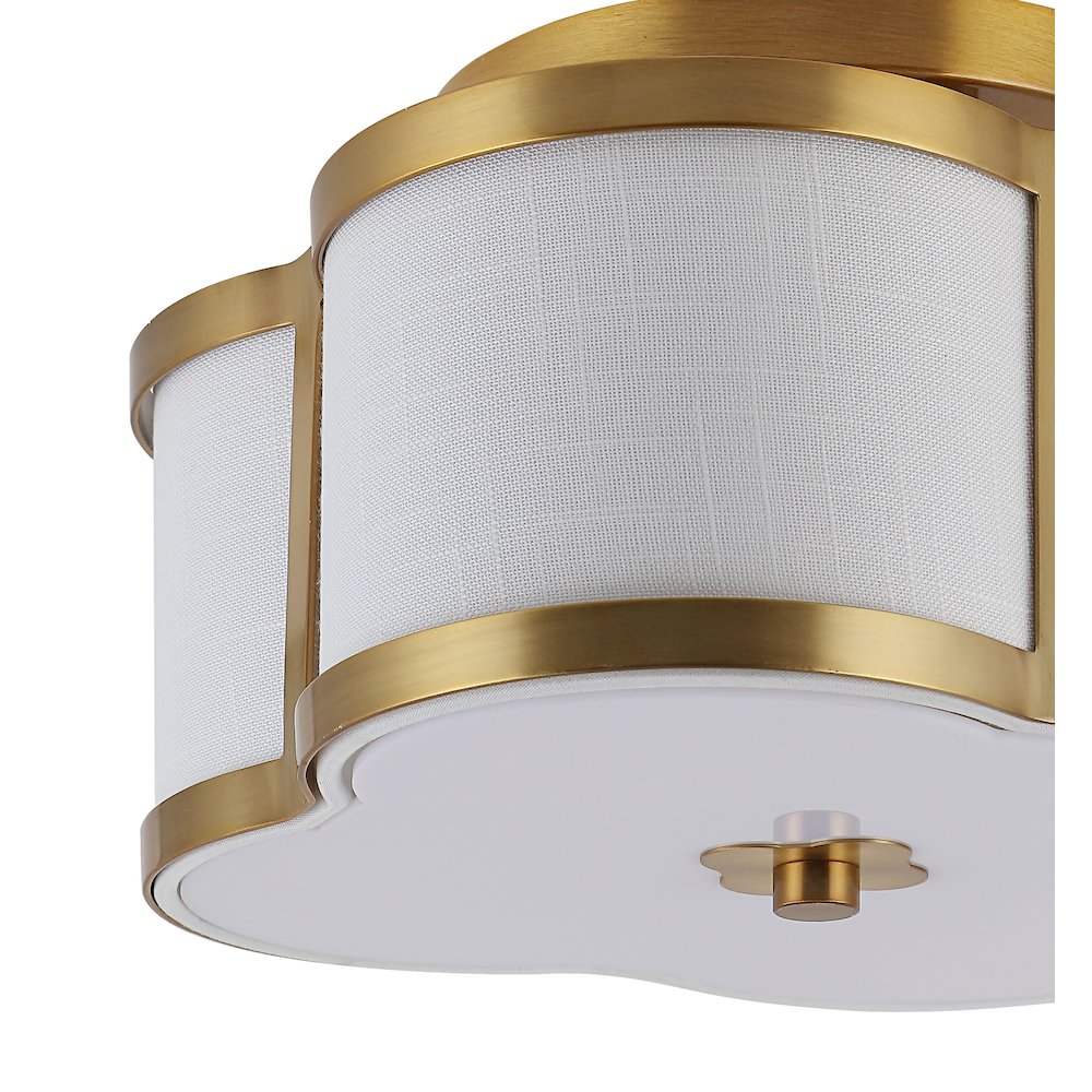 Quatrefoil Scalloped Shade Metal Classic Glam Led Flush Mount. Picture 3