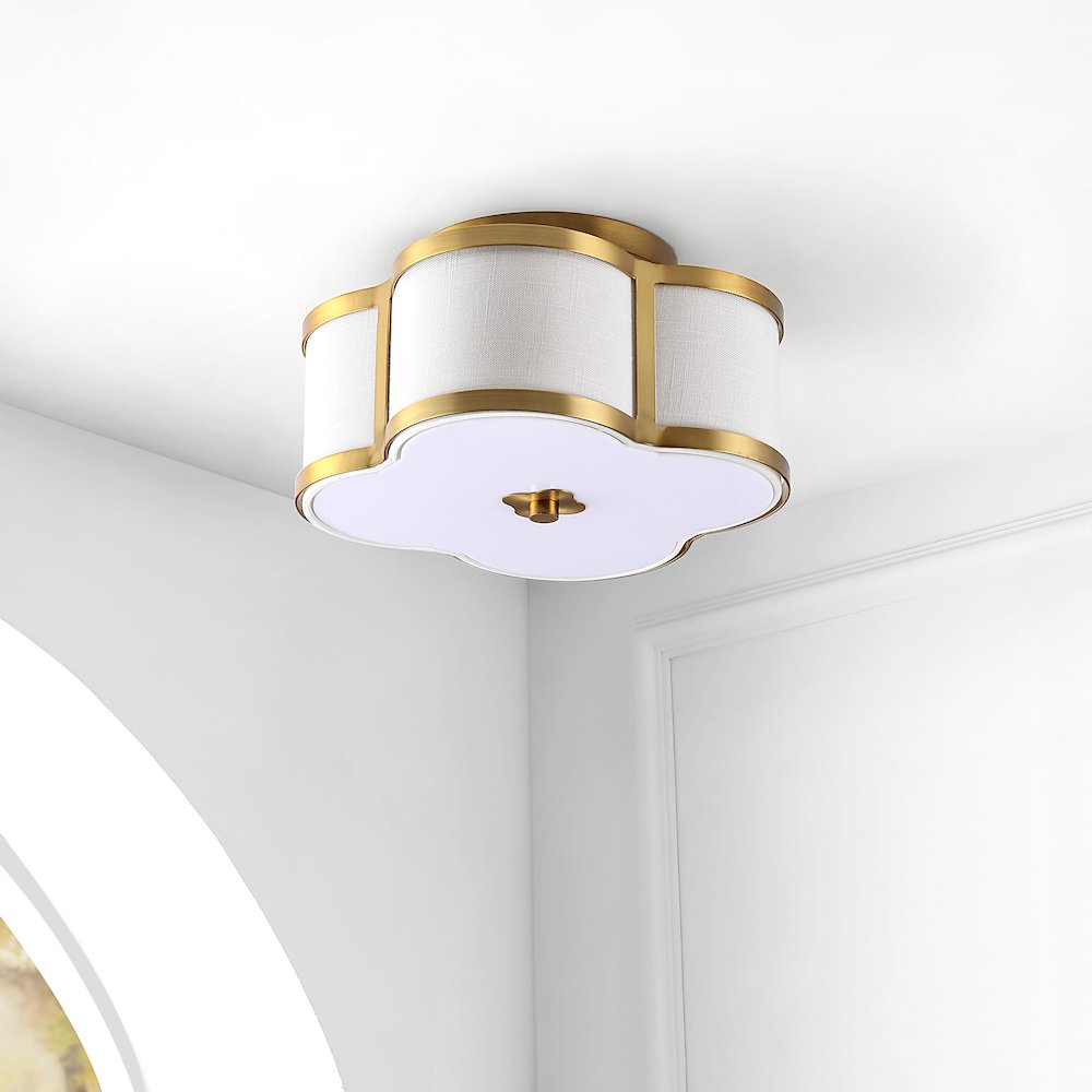 Quatrefoil Scalloped Shade Metal Classic Glam Led Flush Mount. Picture 7